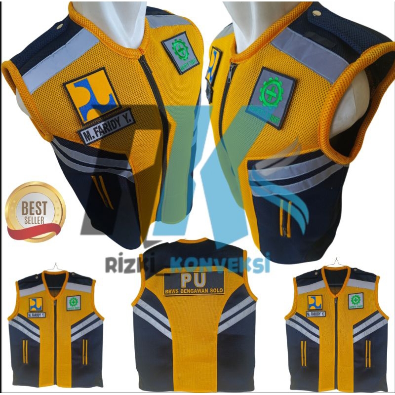 Jual rompi safety bahan double mesh rompi proyek,rompi k3,rompo pupr ...
