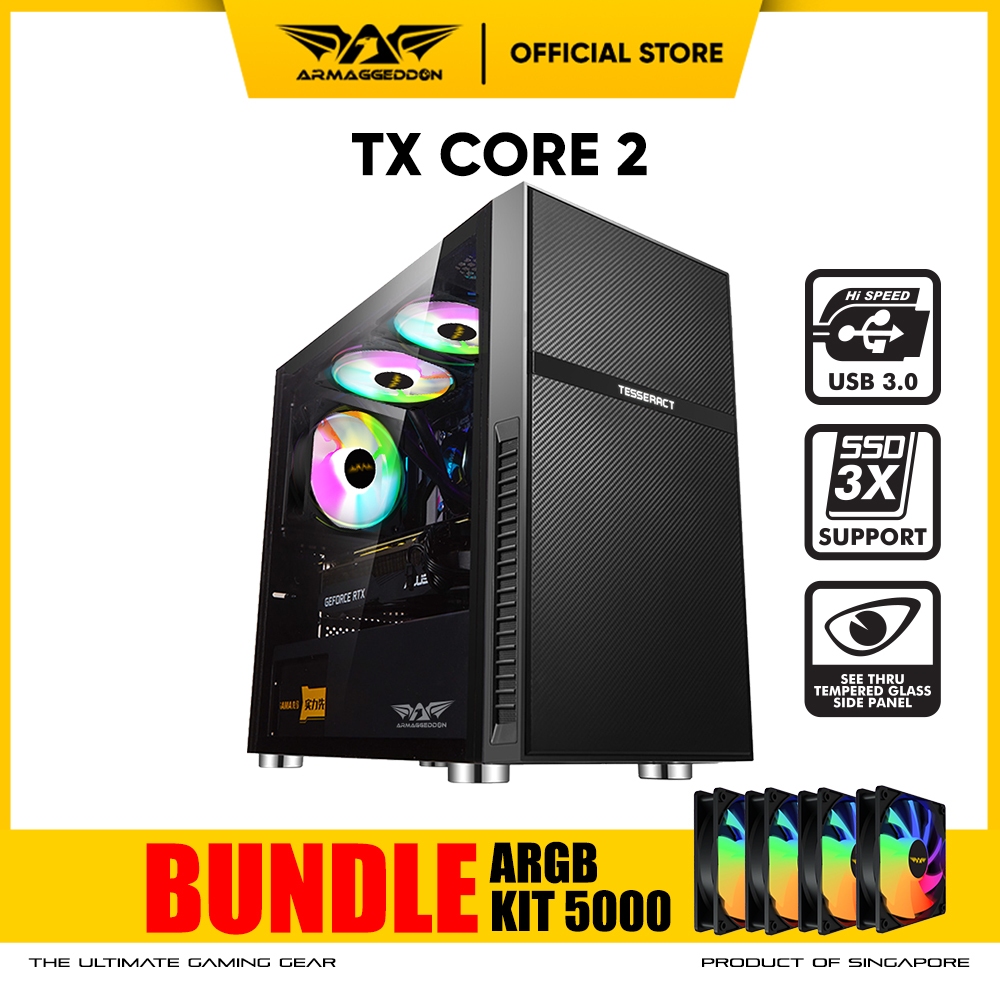 Jual Armaggeddon Tesseract Core 2 See Thru Side Panel Micro ATX Pro ...