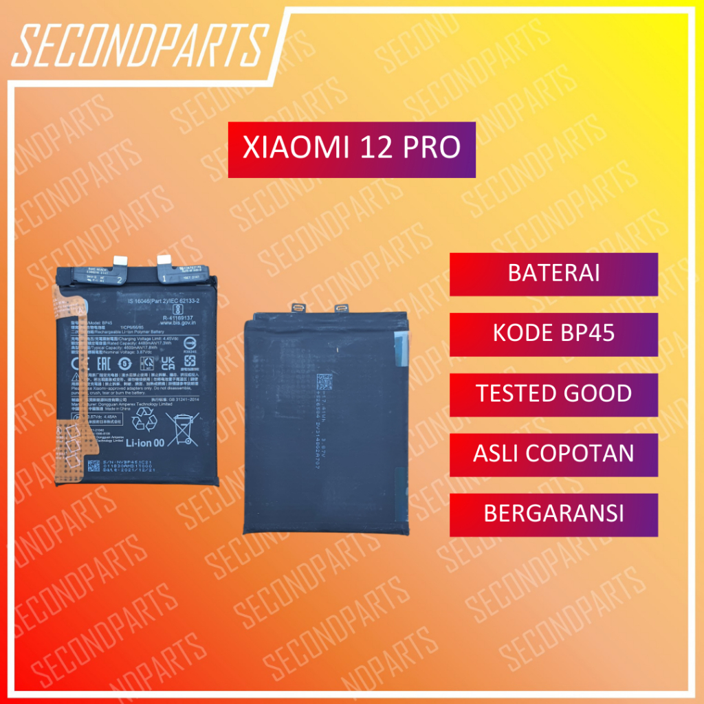 Jual BATERAI BATRE BATTERY BP45 XIAOMI MI 12 PRO MI12 PRO ORIGINAL ...