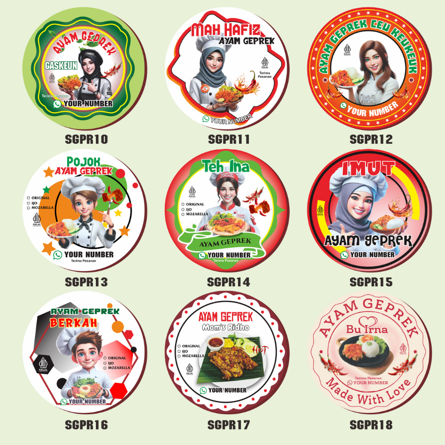 Jual 2-4 Sticker Kemasan Makanan Umkm Cetak Stiker Label Produk Ayam ...