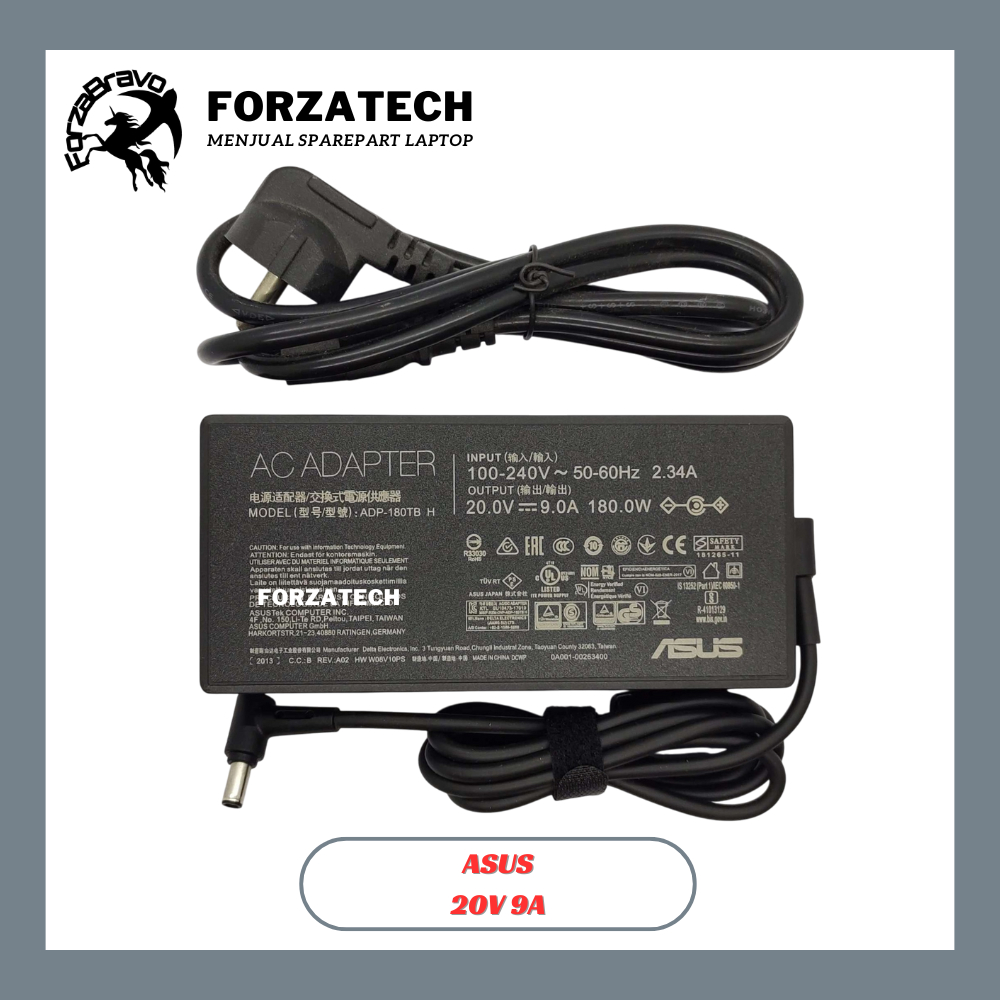 Alimentatore ADP-180TB H 180W Per Asus ROG Zephyrus G14/G15 E TUF Gaming – 20V 9A, Connettore 6.0x3.7mm - 5
