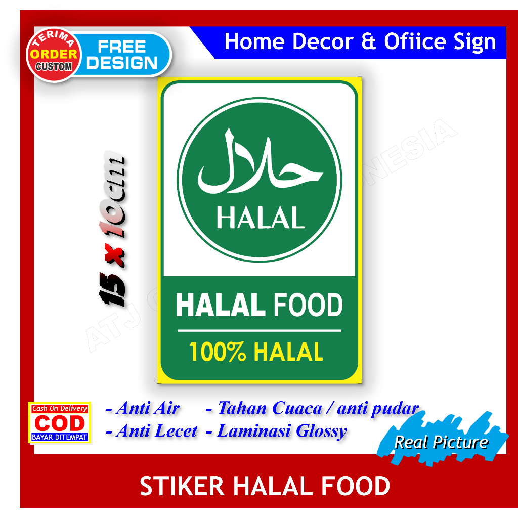 Jual Stiker halal food identitas jual makanan sticker restoran gerobak ...