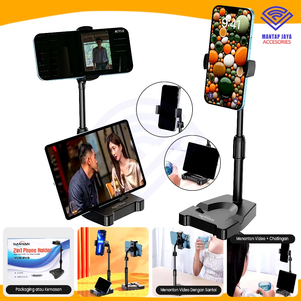 Jual [COD]STAND HOLDER HP / PEGANGAN HP DI RUMAH 2 IN 1 LIVE STREAMING ...