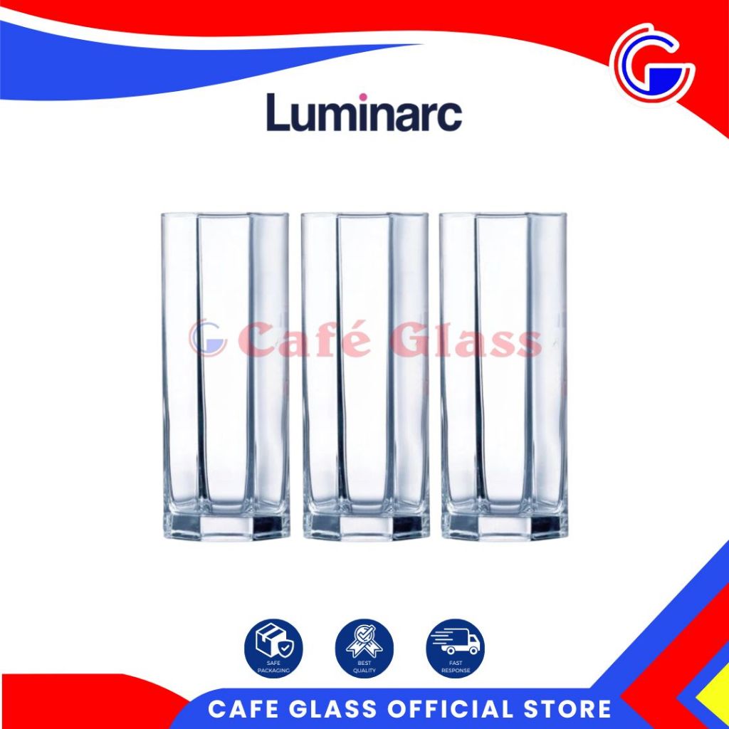 Gelas Octagon Tinggi - Gelas Kaca Octime Tumbler - Gelas Luminarc Set 6Pcs