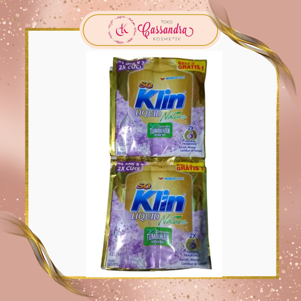 Jual SOKLIN LIQUID DETERGENT SACHET 80ML (2X40ML) 1 RENCENG ISI 16 ...