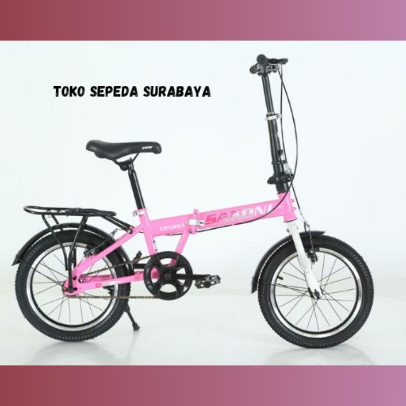 Jual SEPEDA LIPAT ANAK UKURAN 16 18 20 SAKONI EXPLORER SINGLE SPEED ...