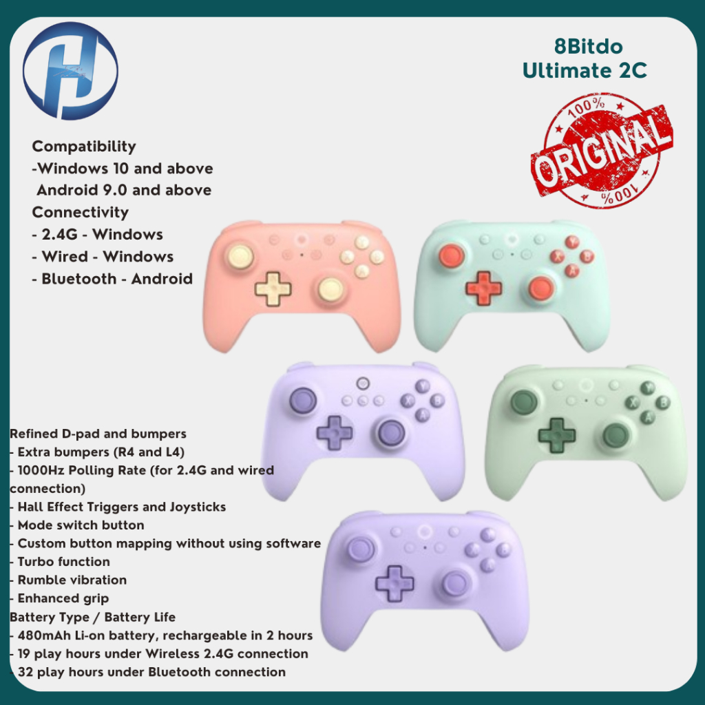 Jual 8Bitdo Ultimate 2C Wireless Gamepad Controller Hall Effect Stick ...