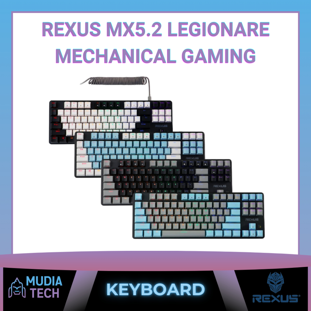 Jual KEYBOARD REXUS MX5.2 LEGIONARE MECHANICAL GAMING | Ocean Blue, Red ...