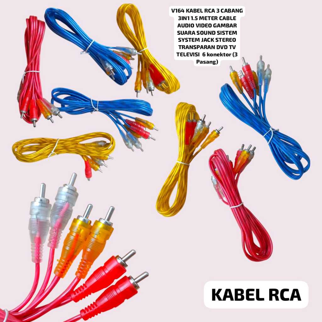 Rca Audio Cable Audio Video A V164 KABEL RCA CABANG 3IN1 M METER