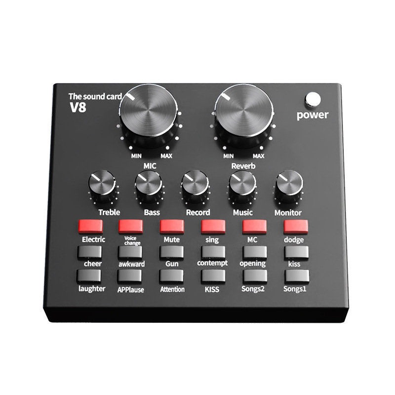 Jual Sound Card V8 Microphone Webcast Live External Sound Card With 5.0 ...