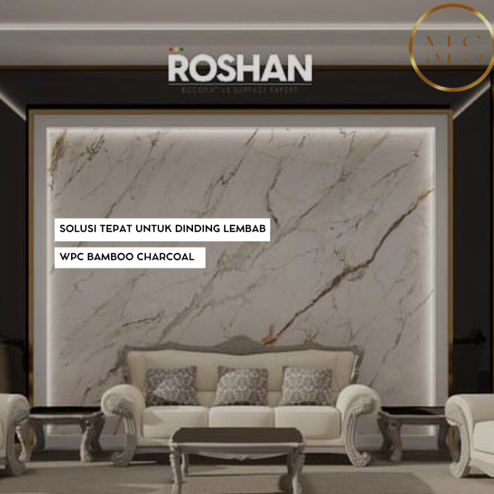 Jual WALL PANEL ROSHAN WPC MARBLE CONTINUE SERIES GLOSS STATUARIO GOLD ...