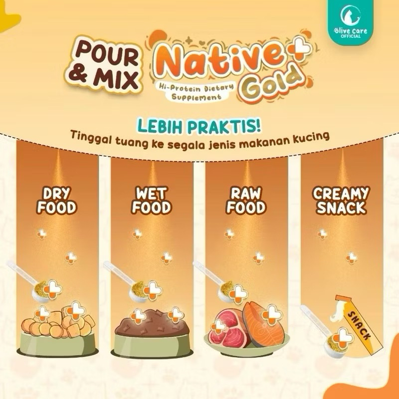 Jual Native Gold Olive Care Native+ Vitamin Kucing Protein Tinggi Nafsu ...