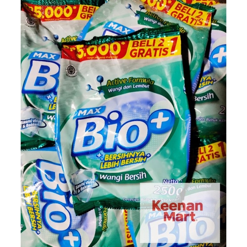 Jual Max Bio+ Deterjen Bubuk Konsentrat 250g 3 Pcs Wangi Bersih ...