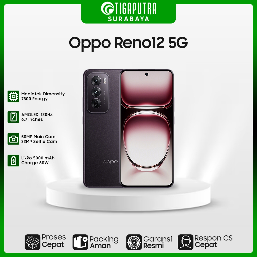 Jual OPPO Reno12 5G (Ram 12GB, Rom 256GB, AI Portrait, AI Link Bost ...