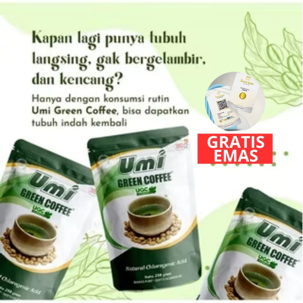 Umi Green Coffee Pelangsing Original Kemasan Baru, UGC Kopi Penurun Berat Badan - foto 1