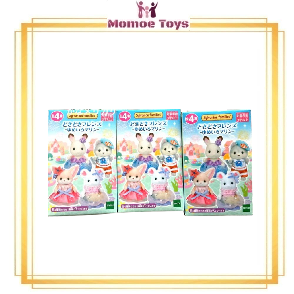 Set Complet Sylvanian Families Dokidoki Friends Yumeiro Marine - 4 Bébés Animaux (souris, Fennec, Lapin, Chien) - Japon 2024