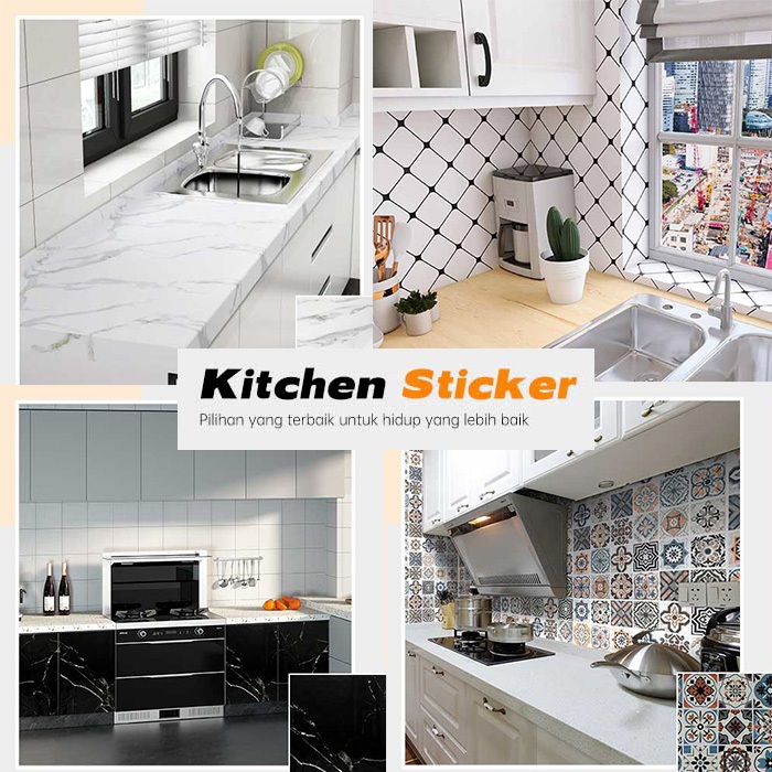 Jual Kitchen Sticker PVC Sheet Rol 60x300cm Stiker Dapur Tahan Air ...