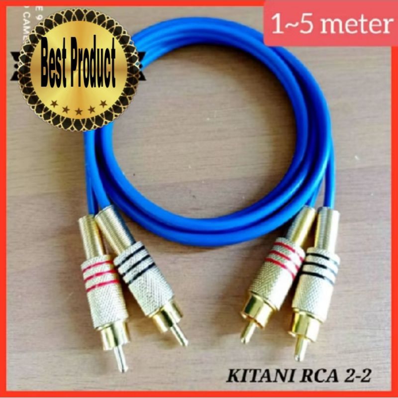 Jual Kabel Jack rca 2 ke 2 jack rca gold kabel KITANI 1 sampai 5 meter ...