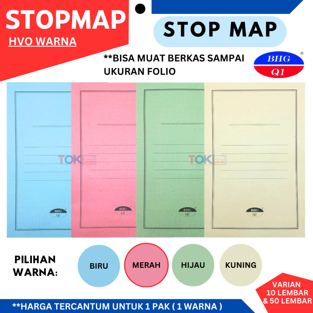 Jual (isi 50 Lbr) Stopmap Kertas Murah Map Kertas ukuran Folio / Map ...