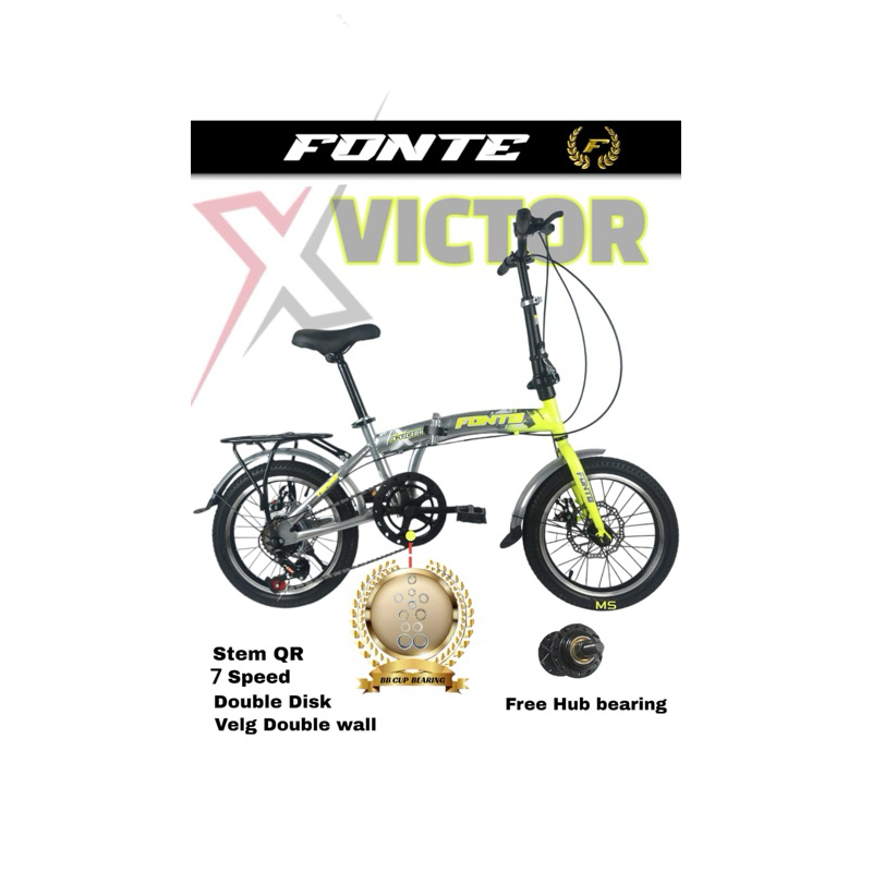 Jual Sepeda Lipat 16 Inch Tango Fonte X Victor Terbaru Disbrake Murah ...