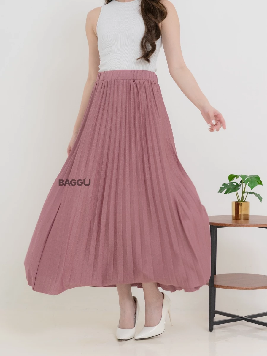  Skirt Plisket Burgundy