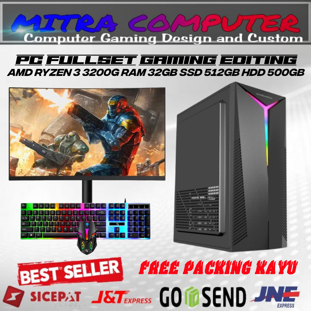 Jual PC Rakitan Fullset AMD Ryzen 3 3200G RAM 32gb SSD 512gb Lengkap ...