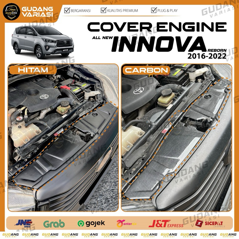 Jual Cover Engine Hood Innova Reborn 2016 - 2024 Hitam Karbon | Shopee ...