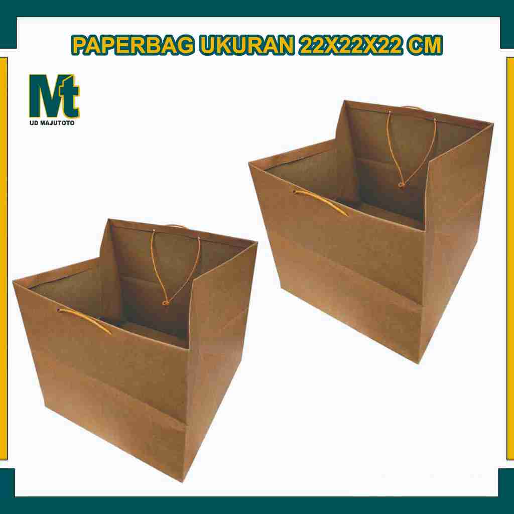 Jual (PAKET 12 PCS) Paper Bag Ukuran 22x22x22 Cm / Tas Kertas / Tas ...