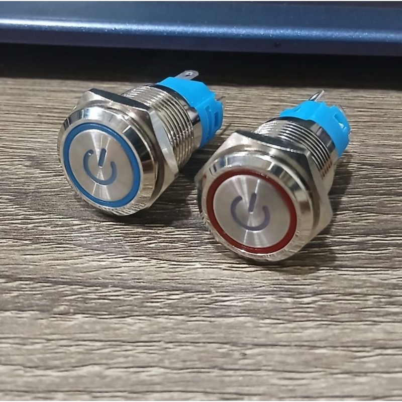 Jual Tombol saklar push button stainless on off logo power | Shopee ...