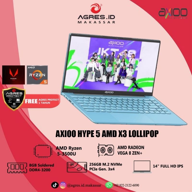 Jual AXIOO HYPE 5 AMD X3 LOLLIPOP AMD RYZEN 5 3500 8GB 256GB WIN11 14 ...