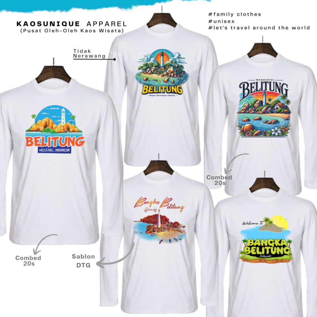 Jual KAOSUNIQUE T-shirt Lengan Panjang Motif Bangka Belitung Indonesia ...