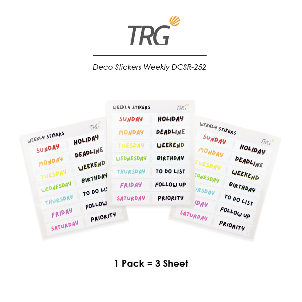 Jual TRG Deco Weekly Stickers DCSR-252 - Stiker Jadwal Tempel Lucu ...