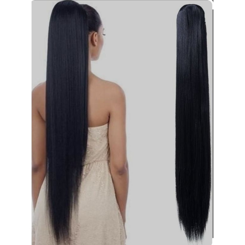 Jual wig wanita rambut ekor kuda ponytail lurus panjang 90cm sampai 1 ...