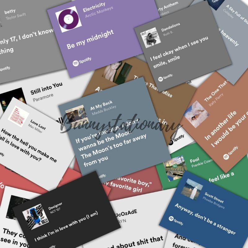 Jual Sticker Aesthetic lirik lagu Spotify / Sticker Aesthetic Bullet ...