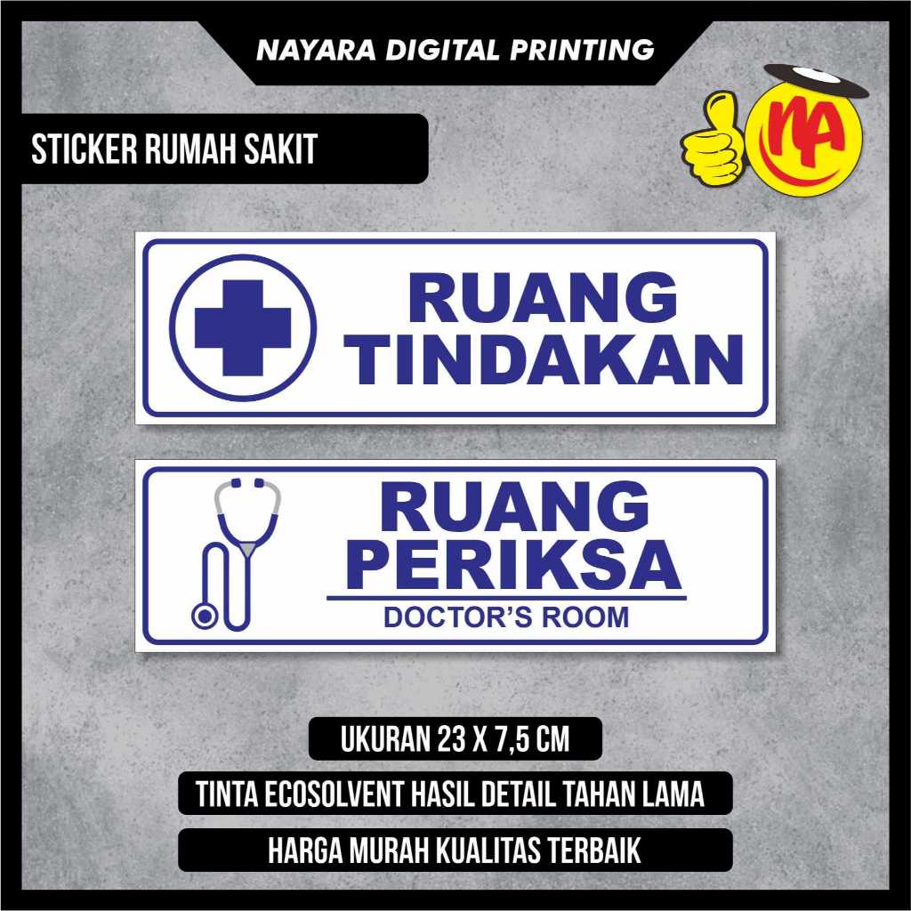 Jual Stiker rumah sakit stiker sign ruangan stiker tanda tanda stiker ...
