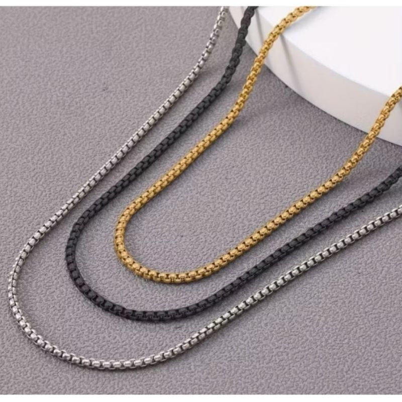 Jual kalung rantai titanium stainless steel model rantai rolo ...