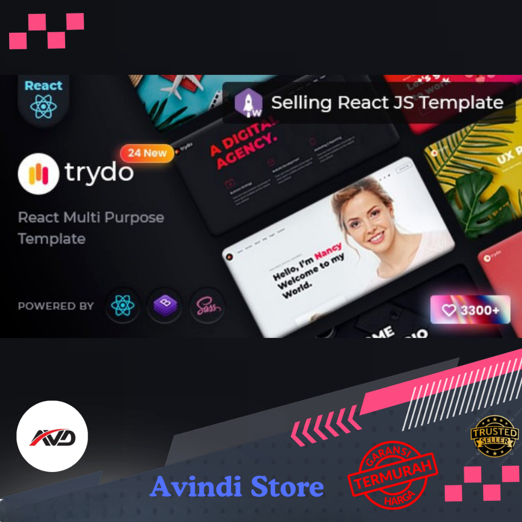 Jual Trydo - React Agency and React Portfolio Template | Shopee Indonesia