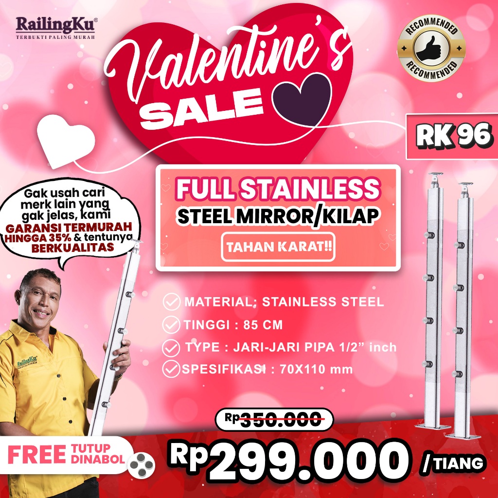 Jual [VALENTINE'S SALE] Railing Tangga Stainless Milenials Desain Tiang ...