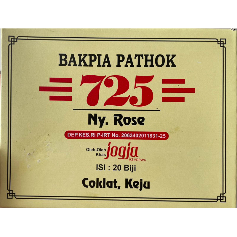Jual Bakpia Pathok 725&137 Khas Jogja Isi 20 Biji | Shopee Indonesia
