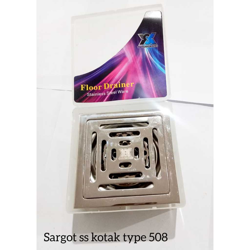 Jual SARINGAN GOT STAINLESS KOTAK TYPE 508 YSK/SARGOT KAMAR MANDI/FLOOR ...