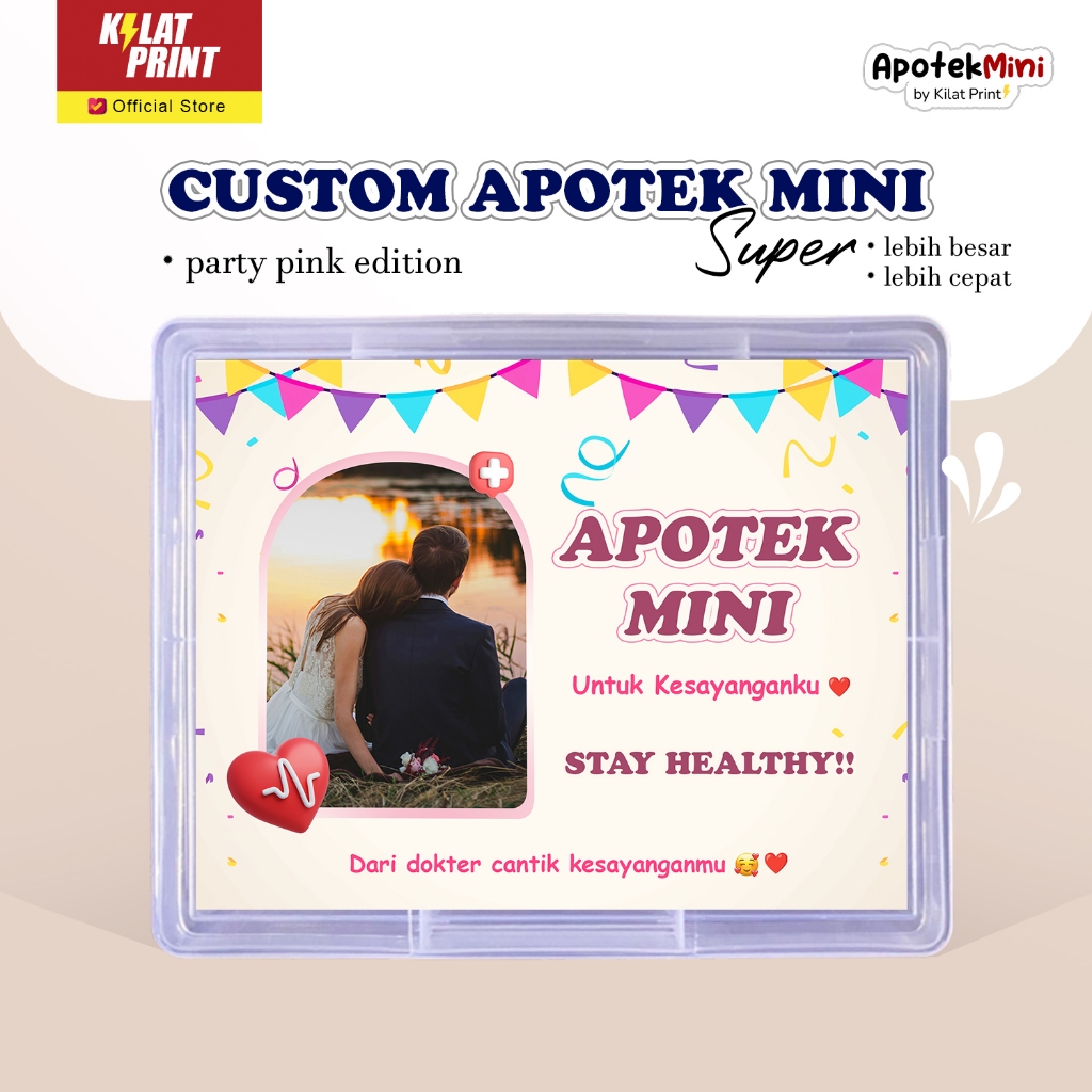 Jual Custom Apotek Mini Super Box Hadiah Party Pink Edition | Shopee ...