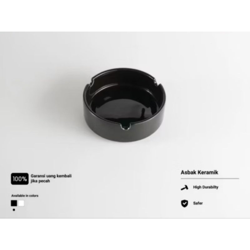 Jual Asbak Rokok Keramik Hitam 10cm | Shopee Indonesia