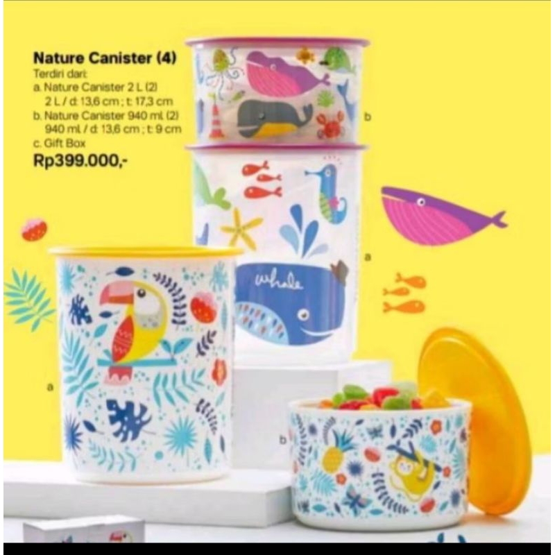 Jual Nature canister set tupperware / toples tupperware set isi 4 ...
