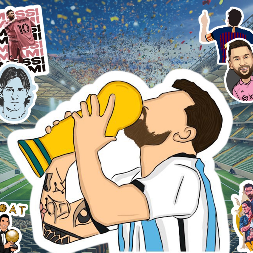 Jual Stiker Mini Pack Messi 15pcs - Sticker Messi Argentina Bisa untuk ...