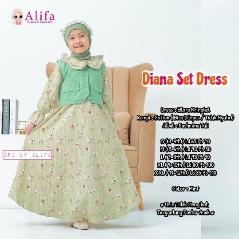 Jual Diana Set Dress by Alifa Kids | Shopee Indonesia