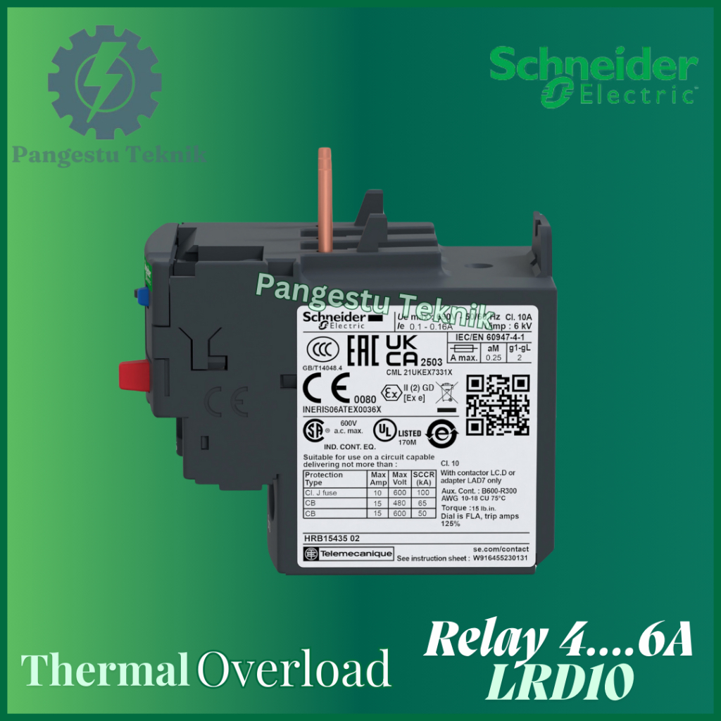 Jual Schneider TOR 4....6A LRD 10 Thermal Overload Relay - LRD10 ...