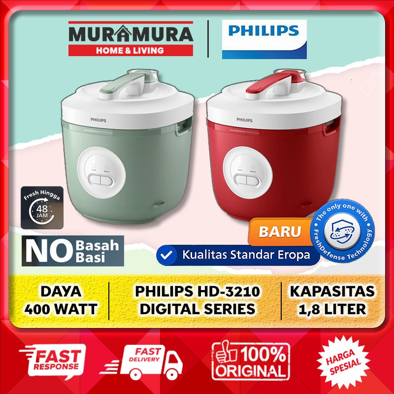 Jual PHILIPS Rice Cooker Magicom 1.8 L - 3000 Basic Series HD3210 Anti ...