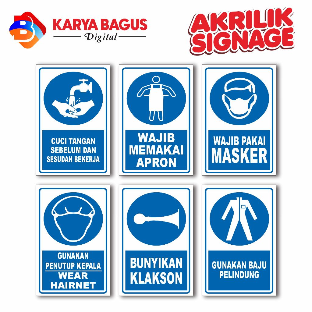Jual Akrilik Rambu K3 /Akrilik Safety Sign / Akrilik Signage / Rambu ...
