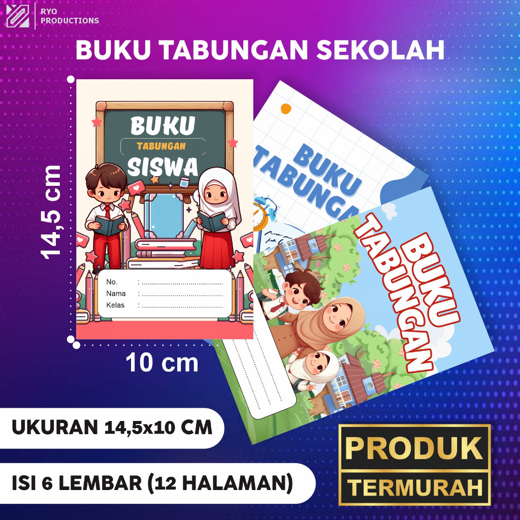 Buku Tabungan Sekolah | Sd Smp Mi Tpa Sma| Hari Raya Arisan Kantor - foto 2