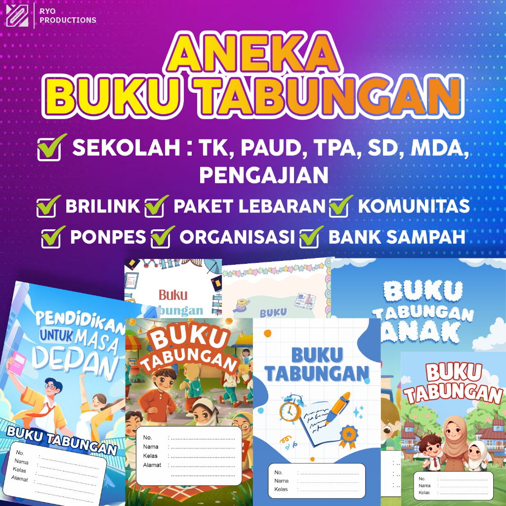 Buku Tabungan Sekolah | Sd Smp Mi Tpa Sma| Hari Raya Arisan Kantor - foto 1